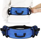 Rhino Valley Gait Belt Transfer Belt for Senior with 7 Handles, Lift Belt with Quick Release Buckle, 59" Anti-Slip Transfer Belt for Elderly, Medical Nursing Safety Patient Assist, Blue & Black