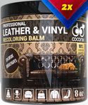 COCONIX Leather Recoloring Balm Dark Brown - Recolor, Renew, Repair & Restore Aged, Faded, Cracked, Peeling and Scuffed Leather & Vinyl Couches, Boat or Car Seats, Furniture 8 oz