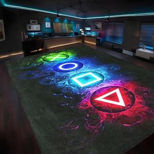 Gaming Rug 9 x 12 Large Gamer Area Rug for Boy Bedroom Cool Video Game Carpet Decoration Gamer Console Boys Teens Child Play Floor Mat for Living Room