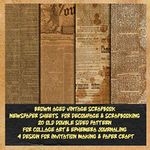 brown aged vintage scrapbook newspaper sheets for decoupage & scrapbooking 20 old double sided pattern for collage art & ephemera journaling 4 ... for gift wrapping (antique brown newspaper)