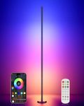 WISIMMALL RGB Corner Floor Lamp, 65" Color Changing LED Corner Lamp with APP Control, Modern Standing Lamp with Music Sync and 16 Million DIY Colors, Heavy Base for Bedroom Living Room Gaming Room