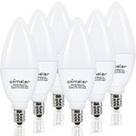 Comzler LED Candelabra Bulb, Ceiling Fan Light Bulbs, E12 LED Bulb, 60 Watt Equivalent, Soft White 2700K Light Bulbs(6 Pack)