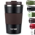 KETIEE Travel Mug, 12oz Insulated Coffee Cup with Leakproof Lid, Vacuum Stainless Steel Double-Wall Travel Coffee Mug Spill Proof, Reusable Coffee Mugs for Men and Women for Hot & Cold Drinks