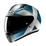 HJC C10 Tez Full Face Motorcycle Helmet Motorbike Scooter ACU Gold Crash Lid Blue (M)