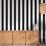 doodad Achromatic Stripes Print Wall Stickers | Self Adhesive Black and White Wallpaper for Wall - Effortless Home Decor | Waterproof & Scratch Resistant | Easy Installation | (45cm x 300cm)