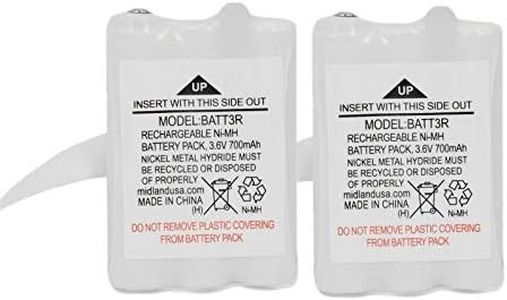 2 Pack BATT3R Battery AVP14 Replacement 3.6V 700mAh for Midland BATT3R BATT-3R,MID-AVP14, LXT600, T50 T60, X-Talker Radios