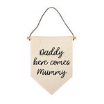 Daddy here comes Mummy sign | plaque flag banner for hand held basket - wedding signs for page boy – flower girl – ring bearer ceremony décor