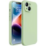 Miracase Designed for iPhone 14 Case, [Upgraded Wrap-around lens Protection], with 1 Pack Screen Protector, Full-body Cover Shockproof Liquid Silicone Case, 6.1 Inch (Matcha Green)