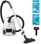 Simplicity Vacuums Jill Canister with Bags, Filter Set, and Pet Upholstery Tool Bundle, Rug and Hardwood Vacuum Cleaner with Dual-Certified HEPA Filter and Bag, Pet Vac