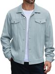 COOFANDY Mens Light Blue Denim Jack