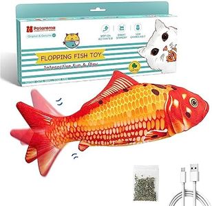 Potaroma Floppy Fish Cat Toy, Interactive Flopping Moving Koi, Catnip & Silvervine Enrichment, Indoor Kitten Kicker Exercise for All Breeds, 10.5 Inches