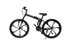 STURDY BIKES Foldable Magnesium Alloy Wheels MTB with 21 Speed Gears and Dual DISC Brakes (Black)