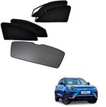 Kozdiko Car Side Window Curtains Zipper Magnetic Sunshades with Dicky (Front 2 Zip, Rear 2 Non Zip) Black Color Compatible for Mahindra Xuv 400