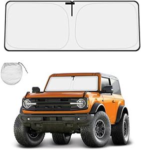 YIZHUOMY Windshield Sun Shade Compatible with Ford Bronco 2025 2024 2023 2022 2021, Foldable Sun Visor Protector Blocks UV Rays Sunshade for Bronco 2 Door 4 Door Interior Accessories