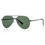 GLEYEMOR Polarized Small Aviator Sunglasses for Small Face Women Men Juniors, 52mm (Gunmetal/G15)