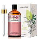 PHATOIL Geranium Essential Oil 100ML, Pure Premium Grade Geranium Essential Oils for Diffuser, Humidifier, Aromatherapy, Candle Making