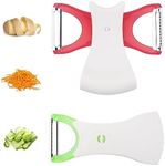 LEVINCHY Potato Peelers Set, 2 PCS Apple Peeler for Kitchen, Vegetable Peeler with Non-Slip Handle, Julienne Peeler, Stainless Steel Cutter Slicer, White