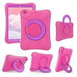 NLR FUN Kids EVA Case for iPad | Multi-Direction Stable Stand | Compatible with 10.2-Inch iPad 2021/2020/2019 (9th/8th/7th Generation) (Pink+Purple)