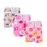 COMSLE Dog Nappies Female X Small 3 Pack, Dog Period Heat Pants in Season, Super Absorbent & Adjustable Sanitary Reusable Doggy Puppy Diapers