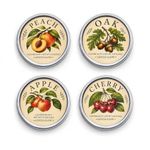 GENIUS GROOVE Whiskey & Cocktail Smoker Wood Chips Variety Pack – Apple, Peach, Cherry & Oak Flavors, Natural Smoking Chips for Bourbon, Whiskey & Cocktails, 4-Pack