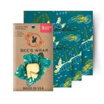 Bee's Wrap - Assorted 3 Pack - Made in the USA with Certified Organic Cotton - Plastic and Silicone Free - Reusable Beeswax Food Wraps in 3 Sizes (S,M,L)