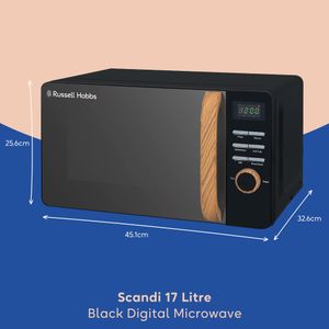 Russell Hobbs 17L Microwave Oven – Compact Black Countertop Appliance