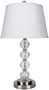 ORE International Glass Table Lamp - Satin Nickel (28.5") Table