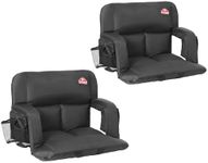 SUNNYFEEL 25" Extra Wide Stadium Seat for Bleachers with Back Support, 4.7" Thick Padded Cushion, 6-Position Reclining Folding Bleacher Chair with Dual Shoulder Straps, Side Pockets & Cup Holder