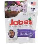 Jobe's Potted Plants & Hanging Baskets Fertilizer Spikes, 18 Spikes