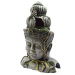 Fish Tank Decorations, Buddha Statue Portable Aquarium Hideout Fish Tank, Decoration Landscaping Shelter Hiding Cave, 28.50X19.50X14.00cm