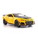 Cocoblinc 1 32 Bumblebee Chevrolet Model Car Sports Car Exclusive Alloy Metal Pull Back Die-Cast Car Diecast Metal Pullback Toy Car with Openable Doors & Light Music Toys for Kids - Yellow