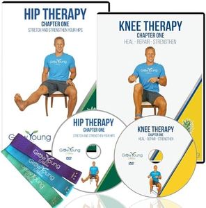 Grow Young Fitness Senior Exercise Combo - Senior Fitness Plan with Hip Therapy DVD, Knee Therapy DVD, & Exercise Bands