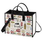 BWWKTOP London Canvas Tote Bag London Souvenirs Gifts London Shopping Bag London Shoulder Bag London Travel Bag, London Bg, 37cm(14.56inch) * 32cm(12.59 inch)