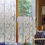 SUNBIRD Frosted Privacy Window Films, Static Cling Vinyl Adhesive Sun UV Blocking Removable Window Covering Translucent Sticker for Home Office Security & Decorative (Bamboo_Opaque, 24 X 100 Inch)