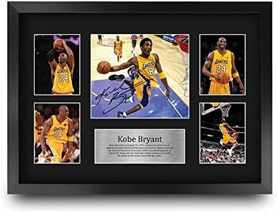 HWC Trading Kobe Bryant Signed Large 16 x 12 inch (A3) Printed Gifts Autograph Photo Display - 16" x 12" Framed