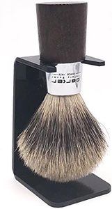 Parker 100% 3-Band Pure Badger Bristle Walnut and Chrome Handle Handmade Shaving Brush - Brush Stand Included