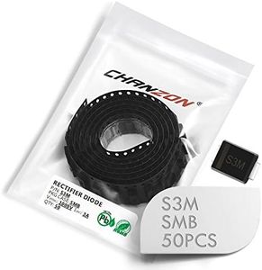 (Pack of 50 Pieces) Chanzon S3M SMD Rectifier Diode 3A 1000V SMB (DO-214AA) 3 Amp 1000 Volt Electronic Silicon Diodes