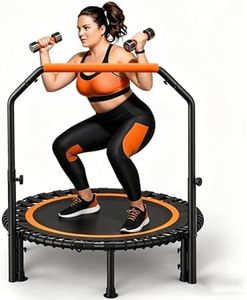 40"/48" Foldable Rebounder Mini Trampoline - Max Load 200KG, Fitness Trampolines with Adjustable Foam Handle, Suitable for Adult and Kids Indoor/Outdoor Workout