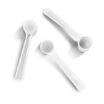 500 Mg WHITE MEASURING SPOONS - Pack of 10 (1 Ml) - Small Plastic Teaspoons for Powders and Granules, 1/16 Tablespoons, For Coffee, Pet Food, Measuring Scoops, Baby formula