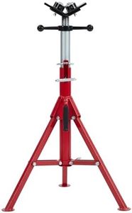 Towallmark V-Head Pipe Jack Stand with 4-Ball,28-52 Inch Adjustable Height,1/8"-12" Capacity, 2500 lb Load Capacity,Heavy Duty Carbon Steel Body, Steel Jack Stands with Portable Folding Legs