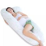 Bedding Home 12Ft U Shaped Pregnancy Pillow | Full Body Support Maternity Pillow for Side Sleepers | 100% Hollowfibre Filling with Zipper Bamboo Outer Cover