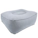 Inflatable Foot Rest Mat,Inflatable Flocking Travel Foot Rest Soft Pillow Travel Flights Relax Cushion with Air Pump Inflatable Foot Rest Pillow for Travel Airplane Travel Pillow(All Grey)