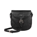 Hidesign Women Leather Sling Bag- Black
