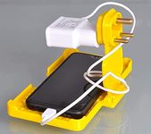 TechSrmaji Mobile Charging Stand Multi-Purpose Wall Mount Mobile Phone Stand Holder Home & Office/Just Fit in Socket & Hang with Universal Plug for All Smartphones/Tablets/SmartWatches (Red/Yellow)