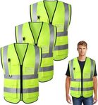 WenYa 3 Pcs Hi Vis Vests, High Visi