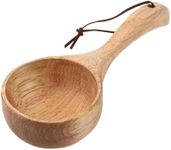 Wood Scoop Bath Salt Scoop Wooden Kitchen Scoop Rice Spoon Multipurpose Large Solid Wood Water Spoon Scoops for Canisters Flour Scoop 8 Inch Soup Scoop Round Serving Soup for Cooking Stirring