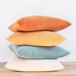 MONDAY MOOSE Decorative Throw Pillow Covers Cushion Cases, Set of 4 Soft Velvet Modern Designs, Mix and Match for Home Decor, Pillow Inserts Not Included (16x16 inch, Orange/Teal)