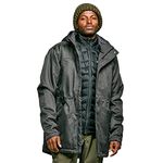 Peter Storm Men’s Textured Jacket with Adjustable Hood, Waist Adjuster & 5 Pockets, Waterproof & Insulated Winter Coat, Raincoat (UK, Alpha, L, Regular, Regular, Grey)