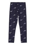 Jockey Girls Slim Fit Cotton Leggings UG08_Navy Blazer Printed_7-8 Yrs