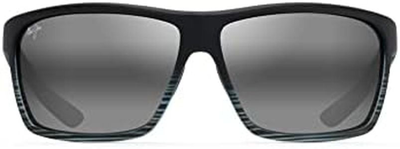 Maui Jim Men's Alenuihaha Polarised Sunglasses, Grey Black Stripe/Neutral Grey, 65 mm